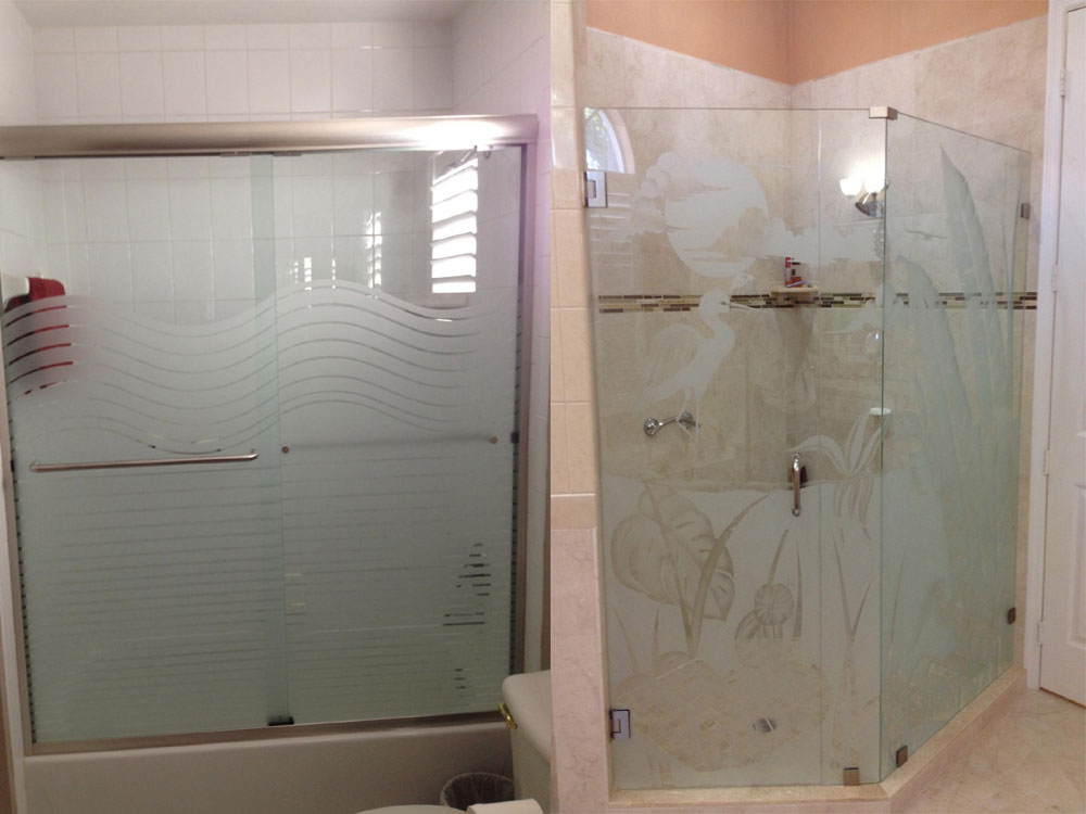 Etched Shower Door Glass Designs