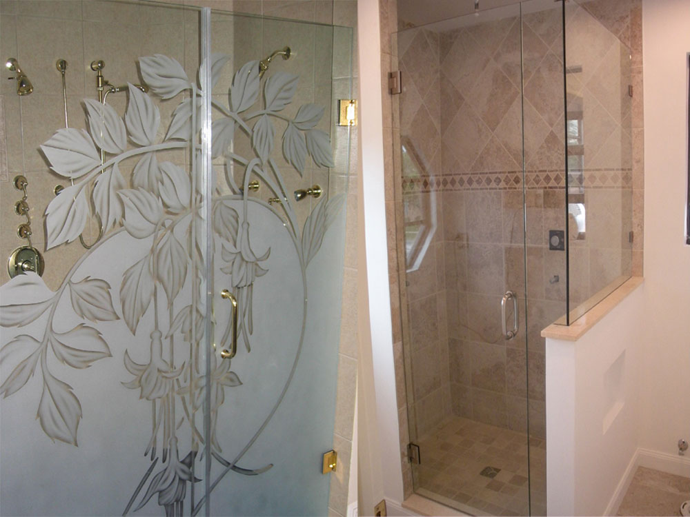 Etched Glass Shower Door Ideas Home Decorating Ideas