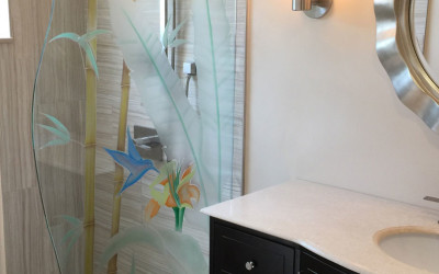 Painted Etched Shower Glass Gets 5-Star Google Review