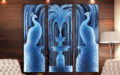 Stunning New Etched Glass Peacocks On Display